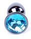 Анальний пробка Boss Series - Jewellery Dark Silver PLUG Light Blue S, BS6400031 BS6400031 фото 2