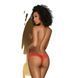 Трусики-тонг Penthouse Dangerous Darling S/M Red, мереживо, висока посадка, виріз спереду, бантик SO6495 фото 2