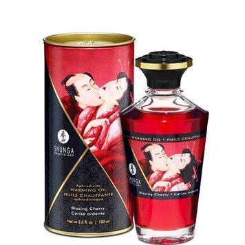 Розігрівальна олія Shunga Aphrodisiac Warming Oil – Blazing Cherry (100 мл) SO2493 фото