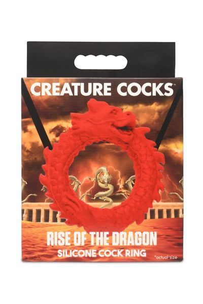 Ерекційне кільце &ndash; дракон Creature Cocks Rise of the Dragon Silicone Penis Ring &ndash; Red, діаметр 4 см SX2221 фото