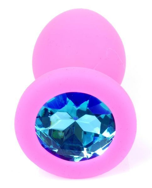 Силіконовий анальний пробка Boss Series - Jewellery Pink Silicon PLUG Medium Light Blue M, BS6400085 BS6400085 фото