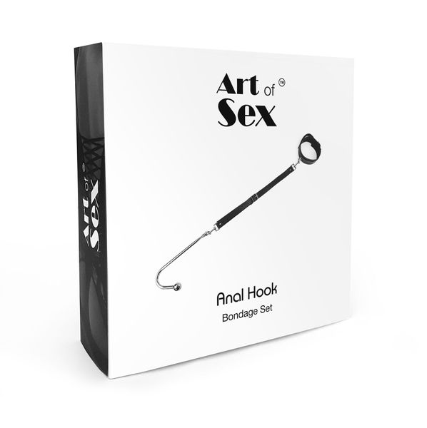 Анальний гак із нашийником з натуральної шкіри Art of Sex - Anal hook, Чорний SO7137 фото