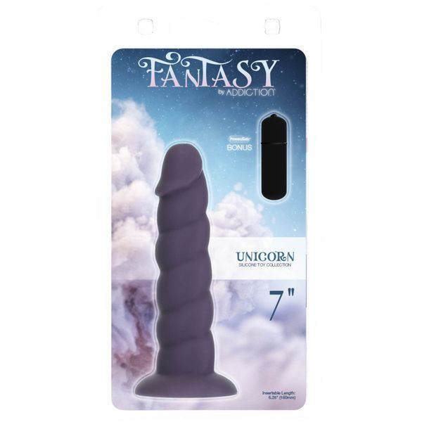 Фалоімітатор Fantasy by Addiction Unicorn Dildo 7&rdquo; Purple SX3159 фото
