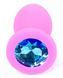 Силіконовий анальний пробка Boss Series - Jewellery Pink Silicon PLUG Medium Light Blue M, BS6400085 BS6400085 фото 3