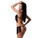 Комплект білизни KASSANDRA SET OpenBra black L/XL - Passion Exclusive: ліф з бахромою, трусики-спідн PS26301 фото 2