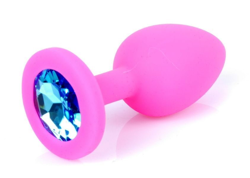 Силіконовий анальний пробка Boss Series - Jewellery Pink Silicon PLUG Medium Light Blue M, BS6400085 BS6400085 фото