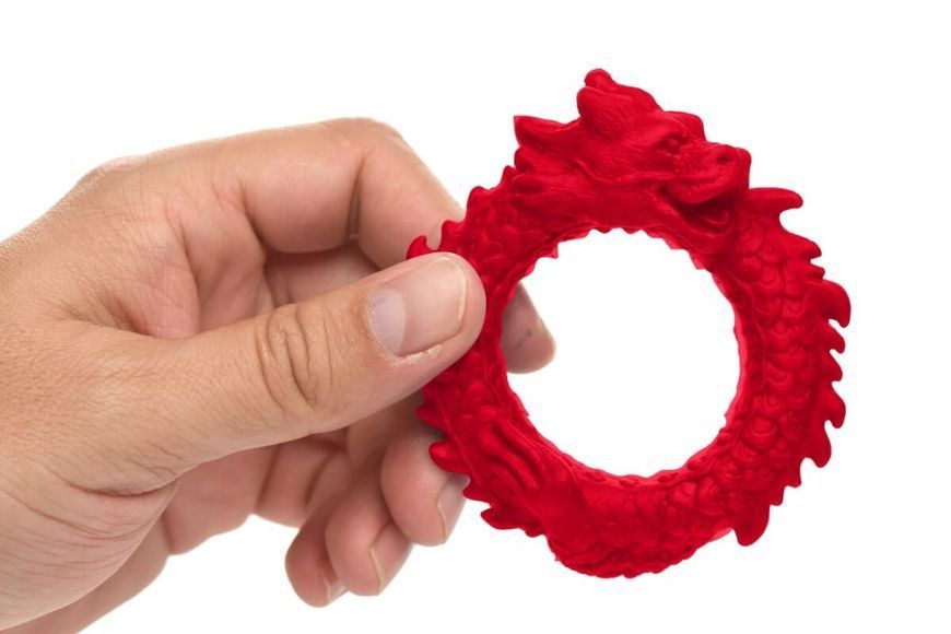 Ерекційне кільце &ndash; дракон Creature Cocks Rise of the Dragon Silicone Penis Ring &ndash; Red, діаметр 4 см SX2221 фото