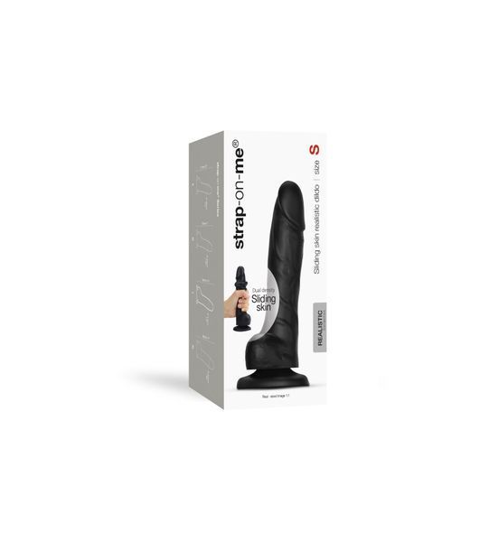 Реалістичний фалоімітатор Strap-On-Me Sliding Skin Realistic Dildo Black S SO6252 фото