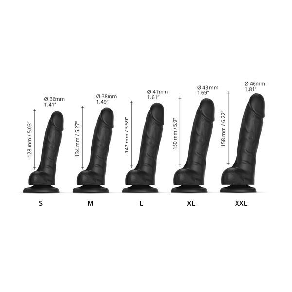 Реалістичний фалоімітатор Strap-On-Me Sliding Skin Realistic Dildo Black S SO6252 фото