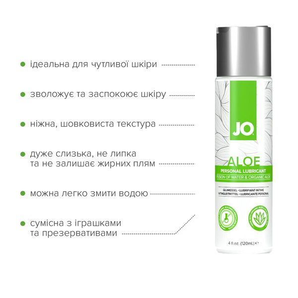 Лубрикант на водній основі JO H2O Aloe (120 мл) SX0722 фото