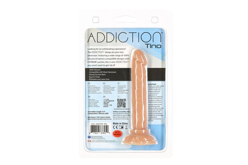 Фалоімітатор ADDICTION Tino 5.25″ Silicone Dildo SO7754 фото