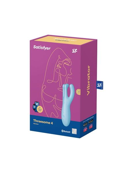 Кліторальний смарт вібратор Satisfyer Threesome 4 Blue SO6081 фото