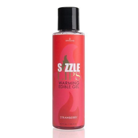 Зігрівальний масажний гель Sensuva Sizzle Lips Strawberry (125 мл) SO3210 фото