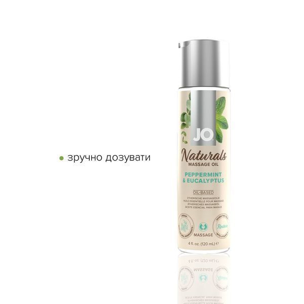 Масажна олія System JO - Naturals Massage Oil - Peppermint & Eucalyptus 120 мл SO6166 фото