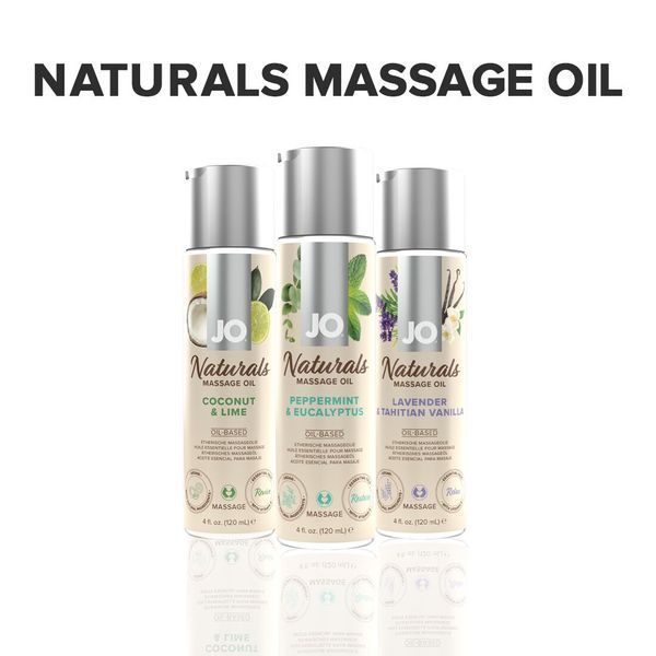 Масажна олія System JO - Naturals Massage Oil - Peppermint & Eucalyptus 120 мл SO6166 фото