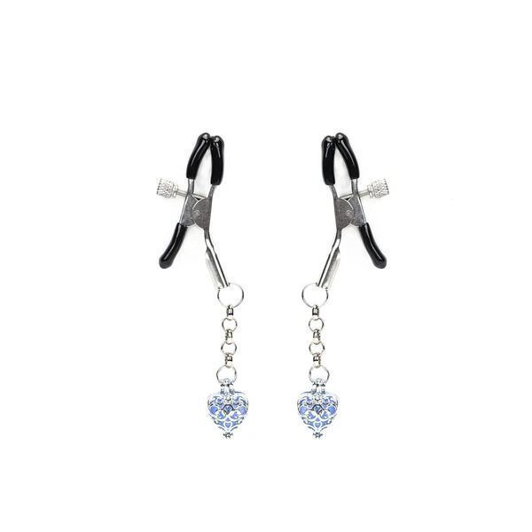 Затискачі для сосків Liebe Seele Glow-in-dark Nipple Clamps Blue SX1683 фото