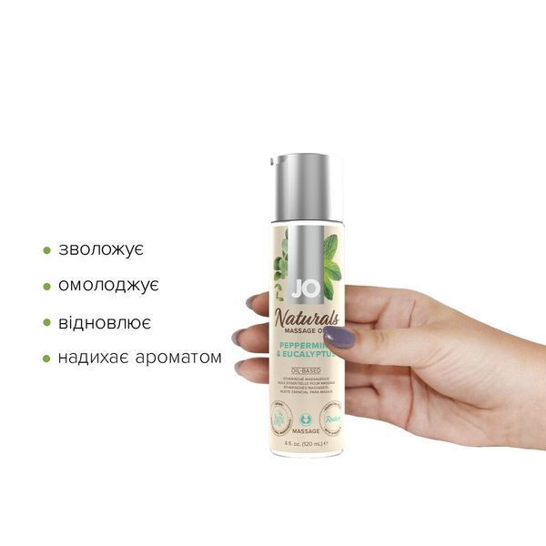Масажна олія System JO - Naturals Massage Oil - Peppermint & Eucalyptus 120 мл SO6166 фото
