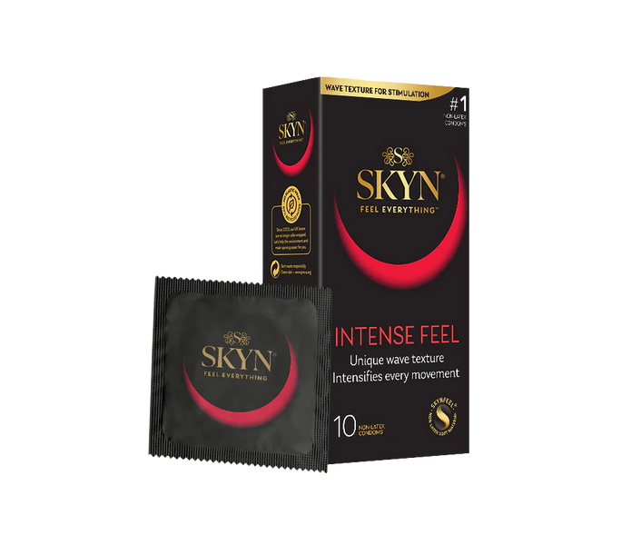 Презервативи безлатексні Skyn Intense Feel (ребристі, 10 шт) pr103 фото