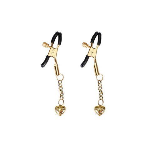 Затискачі для сосків Liebe Seele Hollow Heart Nipple Clamps Gold SX1685 фото