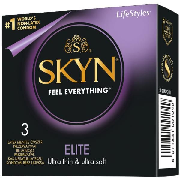 Презервативи безлатексні Skyn Elite (тонкі,3 шт) pr122-pack фото