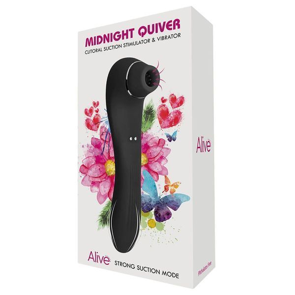 Вібратор і вакуумний стимулятор Alive Midnight Quiver Black SO3833 фото