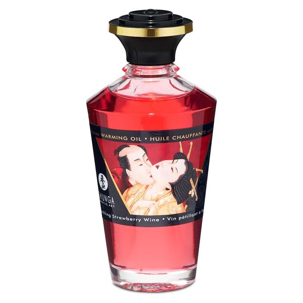 Розігрівальна олія Shunga Aphrodisiac Warming Oil – Sparkling Strawberry Wine (100 мл) SO2497 фото