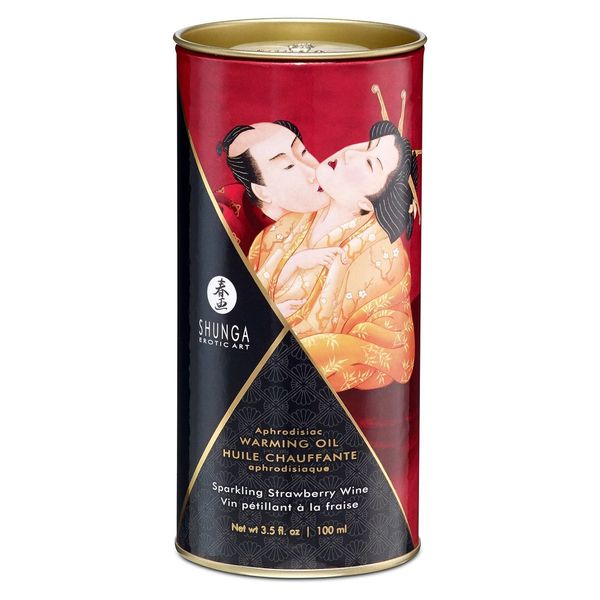 Розігрівальна олія Shunga Aphrodisiac Warming Oil – Sparkling Strawberry Wine (100 мл) SO2497 фото