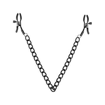 Затискачі для сосків Bedroom Fantasies Nipple Clamps with Chain - Black SO8817 фото