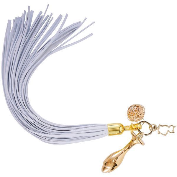 Анальна пробка з флогером LOCKINK SEVANDA White Pony-Tail Anal Rose-shape Plug SX0870 фото