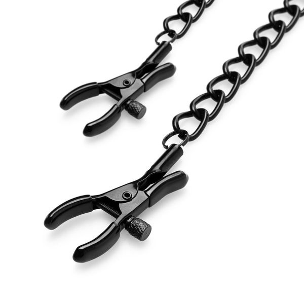 Затискачі для сосків Bedroom Fantasies Nipple Clamps with Chain - Black SO8817 фото