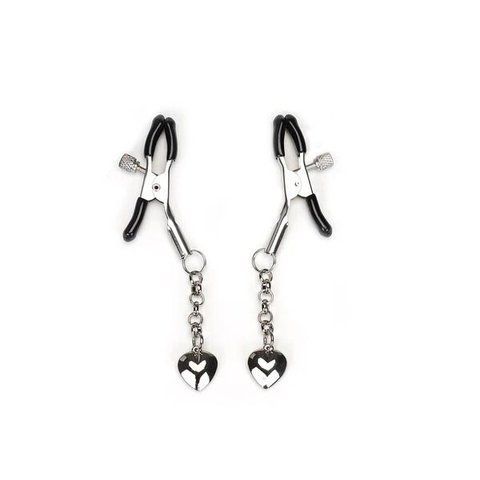 Затискачі для сосків Liebe Seele Solid Heart Nipple Clamps Silver SX1692 фото