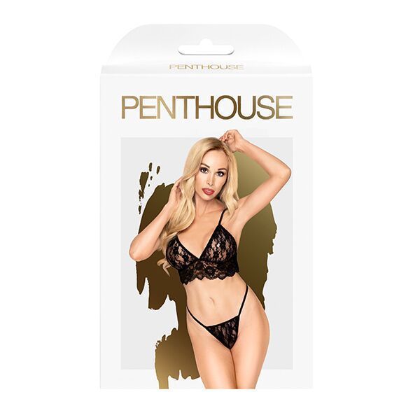 Комплект бралет та стрінги Penthouse - Double Spice Black L/XL SO5244 фото