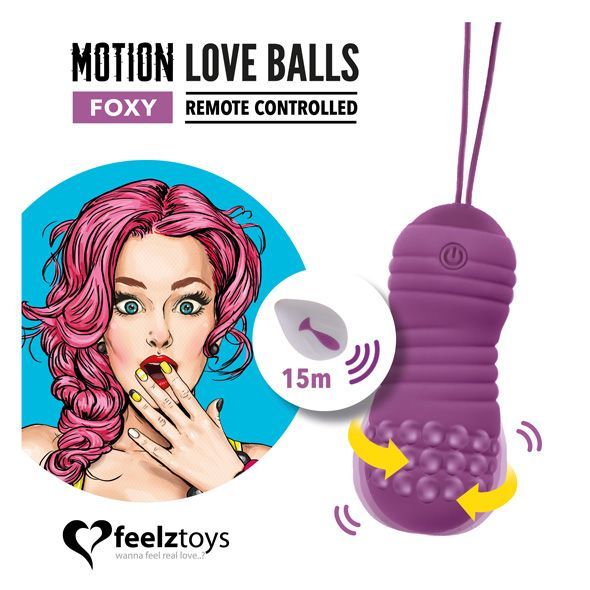 Вагінальні кульки з перлинним масажем FeelzToys Motion Love Balls Foxy SO3854 фото