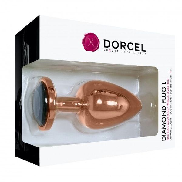 Металева анальна пробка із прикрасою у вигляді кристалу Dorcel - Diamond Plug Rose Gold L SO5530 фото