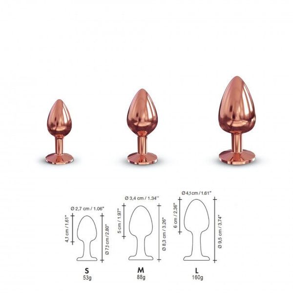 Металева анальна пробка із прикрасою у вигляді кристалу Dorcel - Diamond Plug Rose Gold L SO5530 фото