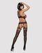 Бодістокінг Obsessive Bodystocking G313 S/M/L, шнурівка, геометричний декор SO7237 фото 4