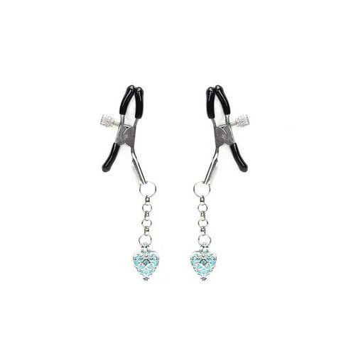 Затискачі для сосків Liebe Seele Glow-in-dark Nipple Clamps Light Blue SX1684 фото