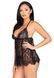Сорочка бебі-дол Leg Avenue Floral lace babydoll & string Black M SO9170 фото 5