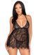 Сорочка бебі-дол Leg Avenue Floral lace babydoll & string Black M SO9170 фото 1