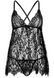 Сорочка бебі-дол Leg Avenue Floral lace babydoll & string Black M SO9170 фото 3