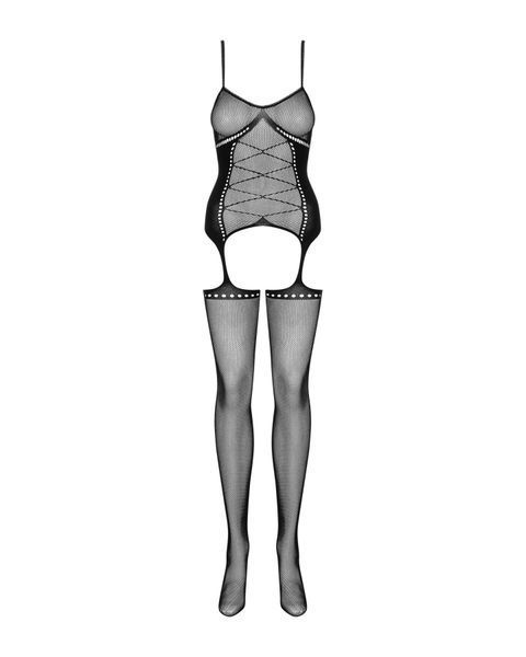 Бодістокінг Obsessive Bodystocking G314 S/M/L, імітація корсету та корсетного шнурівки SO7239 фото