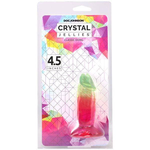 Дилдо Doc Johnson Crystal Jellies - 4.5 Inch Classic Dong - Rainbow SX4488 фото