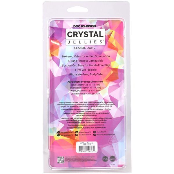 Дилдо Doc Johnson Crystal Jellies - 4.5 Inch Classic Dong - Rainbow SX4488 фото