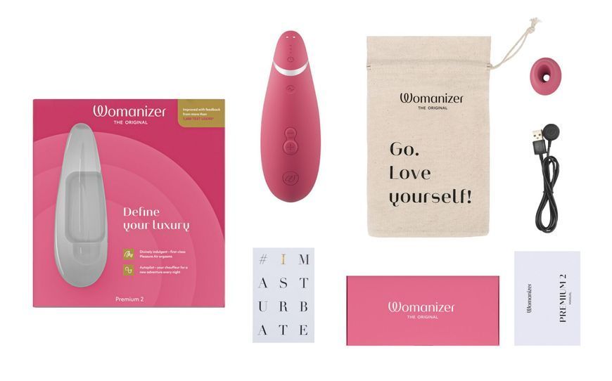 Вакуумний стимулятор Womanizer Premium 2 - Raspberry 400805 фото