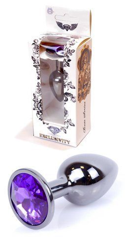 Анальний пробка Boss Series - Jewellery Dark Silver PLUG Purple S, BS6400034 BS6400034 фото