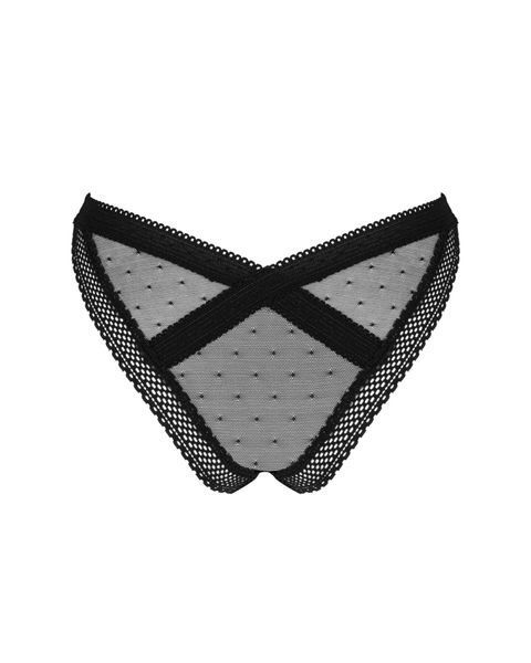Мереживні трусики із заниженою талією Obsessive Estiqua panties M/L, чорні SO7261 фото