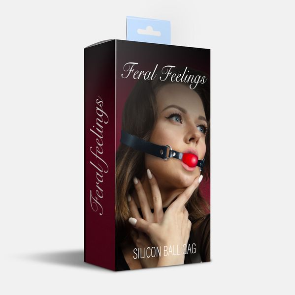 Кляп силіконовий Feral Feelings Silicon Ball Gag Black/Red, чорний ремінець, червона кулька SO8266 фото