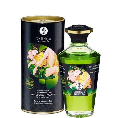 Органічна розігрівальна олія Shunga Aphrodisiac Warming Oil &ndash; Exotic green tea (100 мл) SO2503 фото