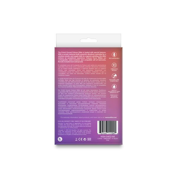 Ділдо з вібрацією NS Novelties Colours - Curve - Vibrating - 5" Dildo - Pink SX4333 фото