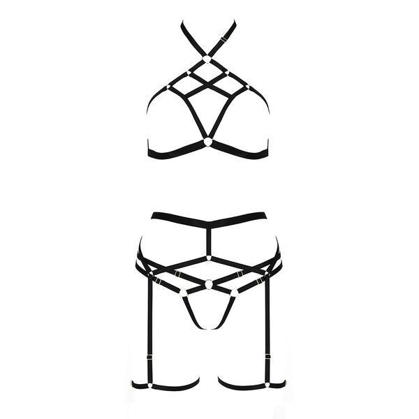 Комплект білизни MORGAN SET OpenBra black S/M - Passion Exclusive PS23902 фото